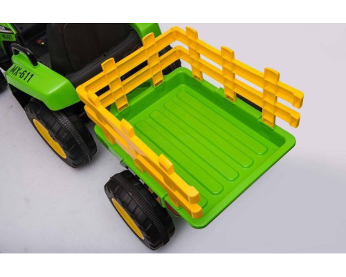 Дитячий акумуляторний трактор з причепом BLOW Зелений