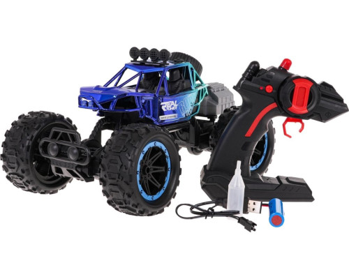 Гусенична машина з функцією диму на радіокеруванні, REAL ROCK синя