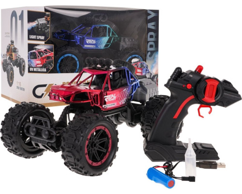 Гусенична машина REAL ROCK з функцією диму на радіокеруванні Червоний
