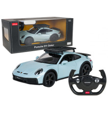 Дитяча машинка RASTAR Porsche 911 Dakar на дистанційному керуванні, масштаб 1:14, блакитно-чорна