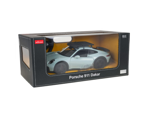 Дитяча машинка RASTAR Porsche 911 Dakar на дистанційному керуванні, масштаб 1:14, блакитно-чорна