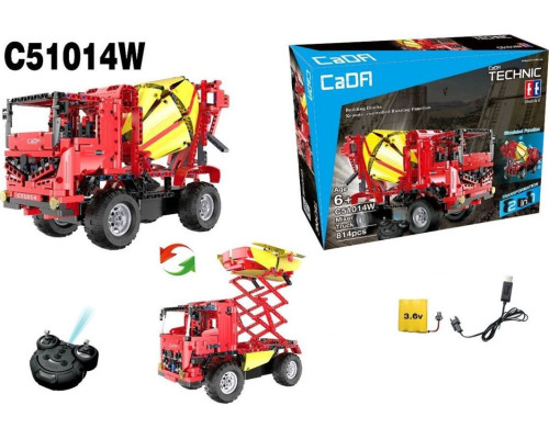 Бетонозмішувач + підйомник 2в1 на дистанційному керуванні для дітей 6+ Технічні блоки CaDA 814 ел