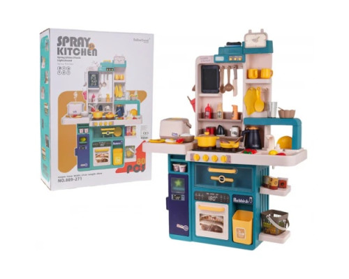 Дитяча кухня з функцією світла, звуку та води 80 шт. Синій