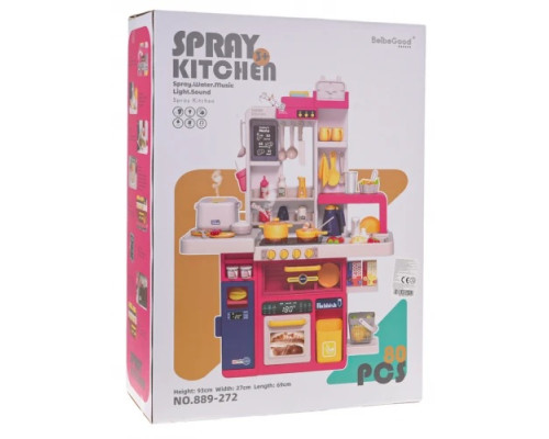 Дитяча кухня з функцією світла, звуку та води 80 шт. Червоний