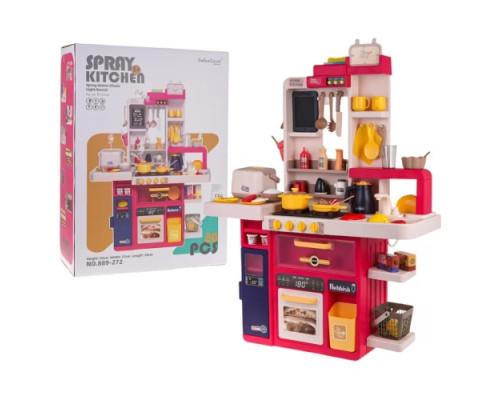 Дитяча кухня з функцією світла, звуку та води 80 шт. Червоний