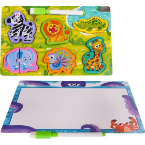 Дитяча дерев'яна дошка + Пазл Сафарі ZDR.G1017-8