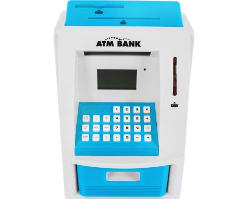 Дитяча скарбничка банкомат 3+ блакитний + Інтерактивні функції + картка банкомату