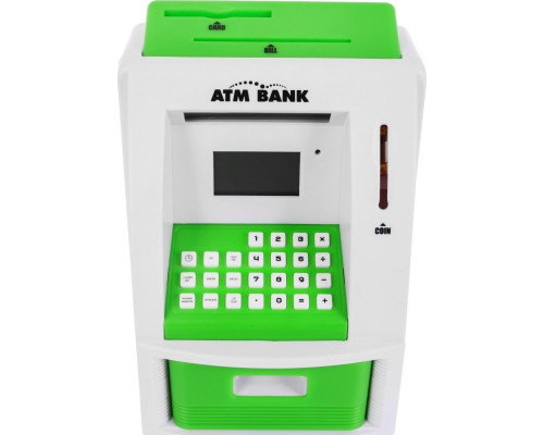 Дитяча скарбничка банкомат 3+ зелений Інтерактивні функції + карта банкомату