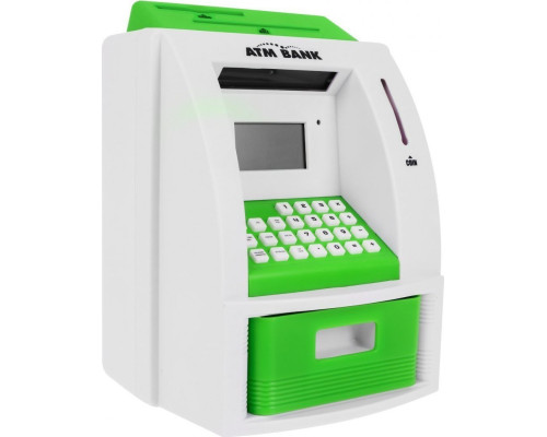 Дитяча скарбничка банкомат 3+ зелений Інтерактивні функції + карта банкомату