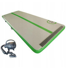 Мат гімнастичний надувний MASTER 400 x 150 x 20 cм, сіро-зелений