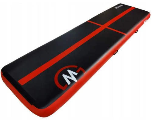 Мат гімнастичний надувний MASTER, 400 x 100 x 20 см, чорно-червоний