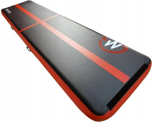 Мат гімнастичний надувний MASTER, 400 x 100 x 20 см, чорно-червоний