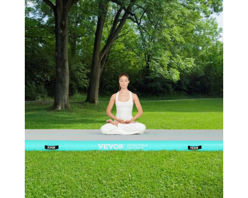 Мат гімнастичний надувний VEVOR 300 x 101 x 10 см, біло-м'ятний