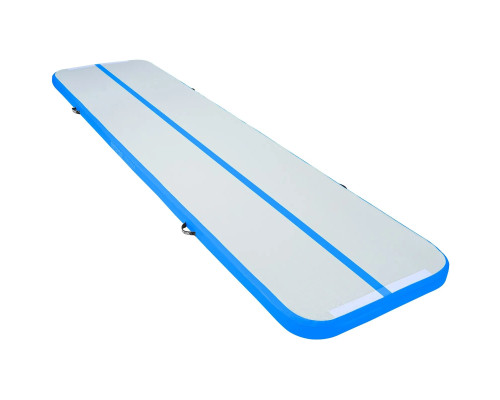 Мат гімнастичний надувний VEVOR  398 x 101 x 10 см, біло-синій
