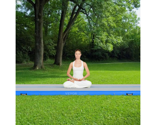 Мат гімнастичний надувний VEVOR  398 x 101 x 10 см, біло-синій