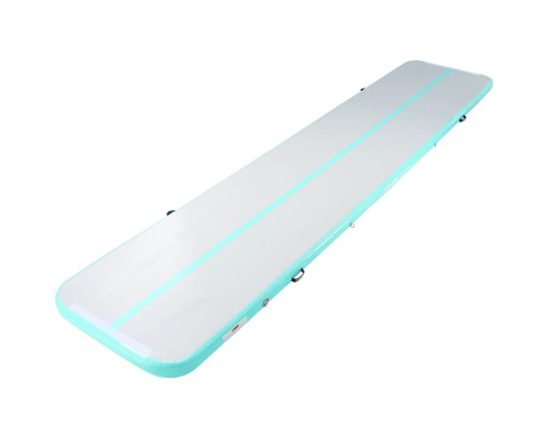 Мат гімнастичний надувний VEVOR 498 x 101 x 10 см, біло-м'ятний