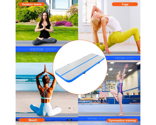 Мат гімнастичний надувний VEVOR 300 x 101 x 10 см, біло-синій