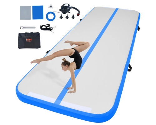 Мат гімнастичний надувний VEVOR 300 x 101 x 10 см, біло-синій