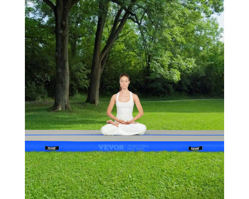 Мат гімнастичний надувний VEVOR 300 x 101 x 10 см, біло-синій