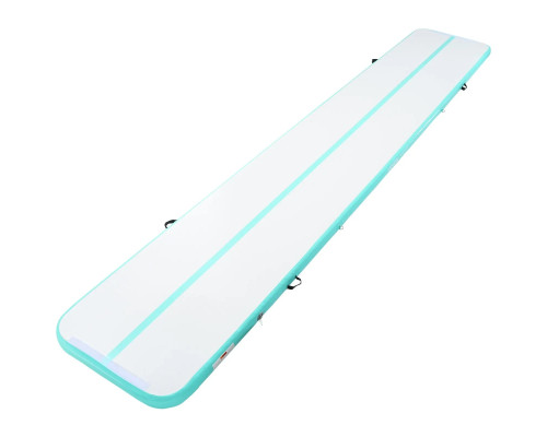 МАт гімнастичний надувний VEVOR 598 x 101 x 10 см, біло-м'ятний