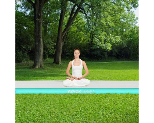 МАт гімнастичний надувний VEVOR 598 x 101 x 10 см, біло-м'ятний