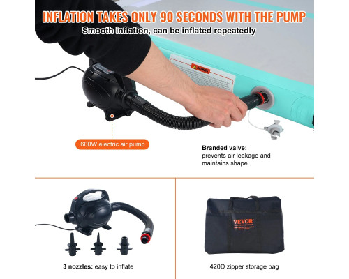 Килимок надувний VEVOR, біло-голубий