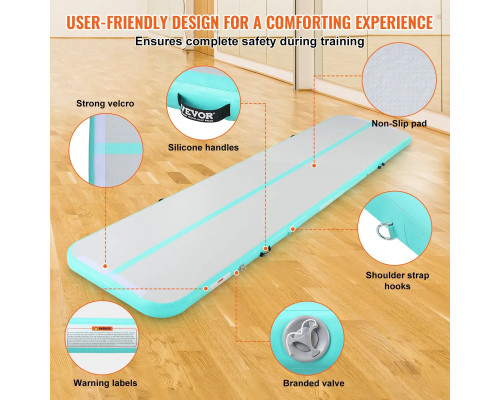 Килимок надувний VEVOR, біло-голубий