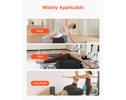 Ящик для пілатесу VEVOR 62,5 х 43,5 х 24 см, чорний