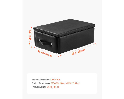 Ящик для пілатесу VEVOR 62,5 х 43,5 х 24 см, чорний