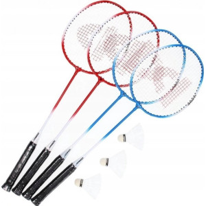 Набір для бадмінтону DONNAY 9 ел, червоно-блакитний