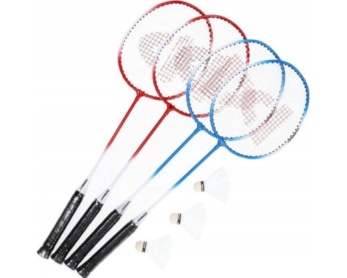 Набір для бадмінтону DONNAY 9 ел, червоно-блакитний