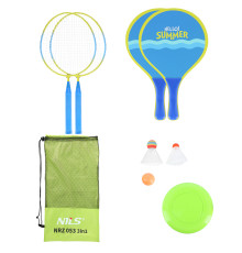 Набір для бадбінтону та тенісу з фрисбі NILS NRZ053, блакитно-зелений