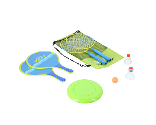 Набір для бадбінтону та тенісу з фрисбі NILS NRZ053, блакитно-зелений