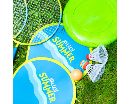 Набір для бадбінтону та тенісу з фрисбі NILS NRZ053, блакитно-зелений