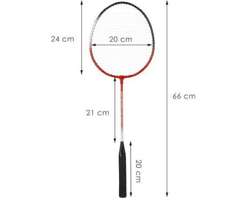 Ракетки для бадмінтону Springos UNIWERSALNY KG0008, чорно-червоний
